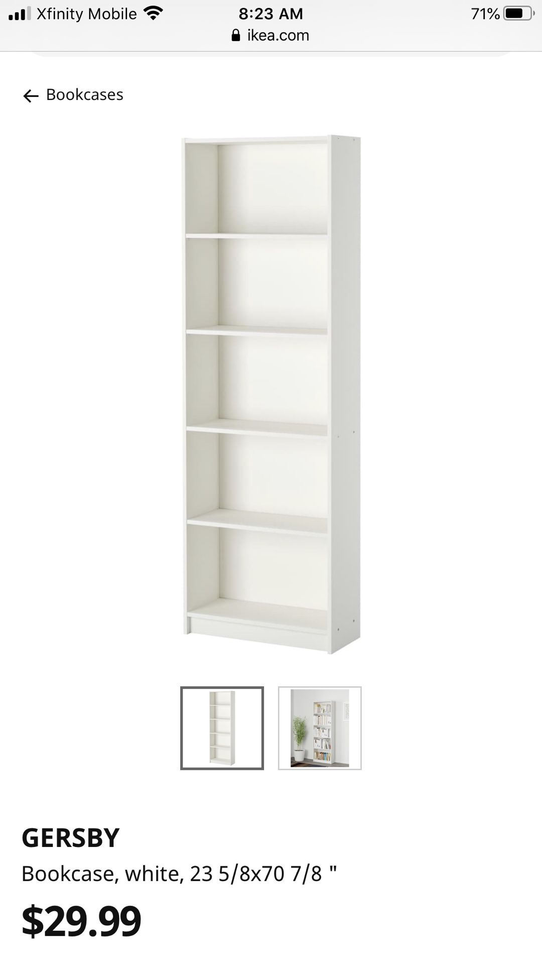 Two IKEA bookshelves