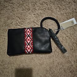 woman black Wristlet Wallet