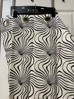 Grommet Top 52” x 96” Cream And Black Zebra Striped Drapes-2 Drape Panels Included-Brand NEW