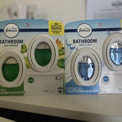 Febreze Bathroom Air Freshener, Odor-Fighting, Linen & Sky Scent, 2 Packs