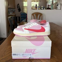 Jordan 1 Retro Low OG SP Travis Scott Sail Tropical Pink Size 9.5