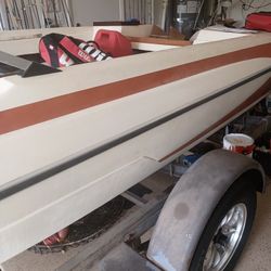Vintage Glasstron Boat, With Working Motor