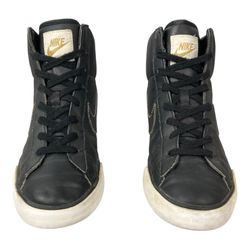 Nike Classic Sweet Hi-Tops Black White Gold Youth Size 5.5Y Fair Cond 