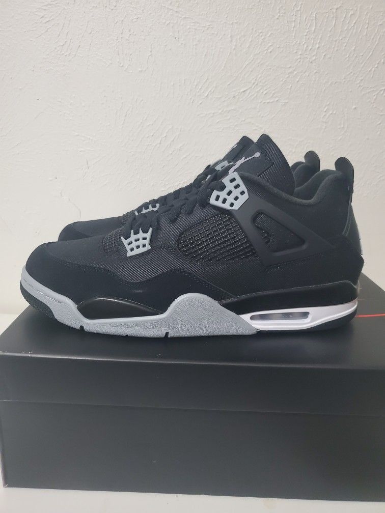 Retro Jordan 4 Black Canvas Size 12