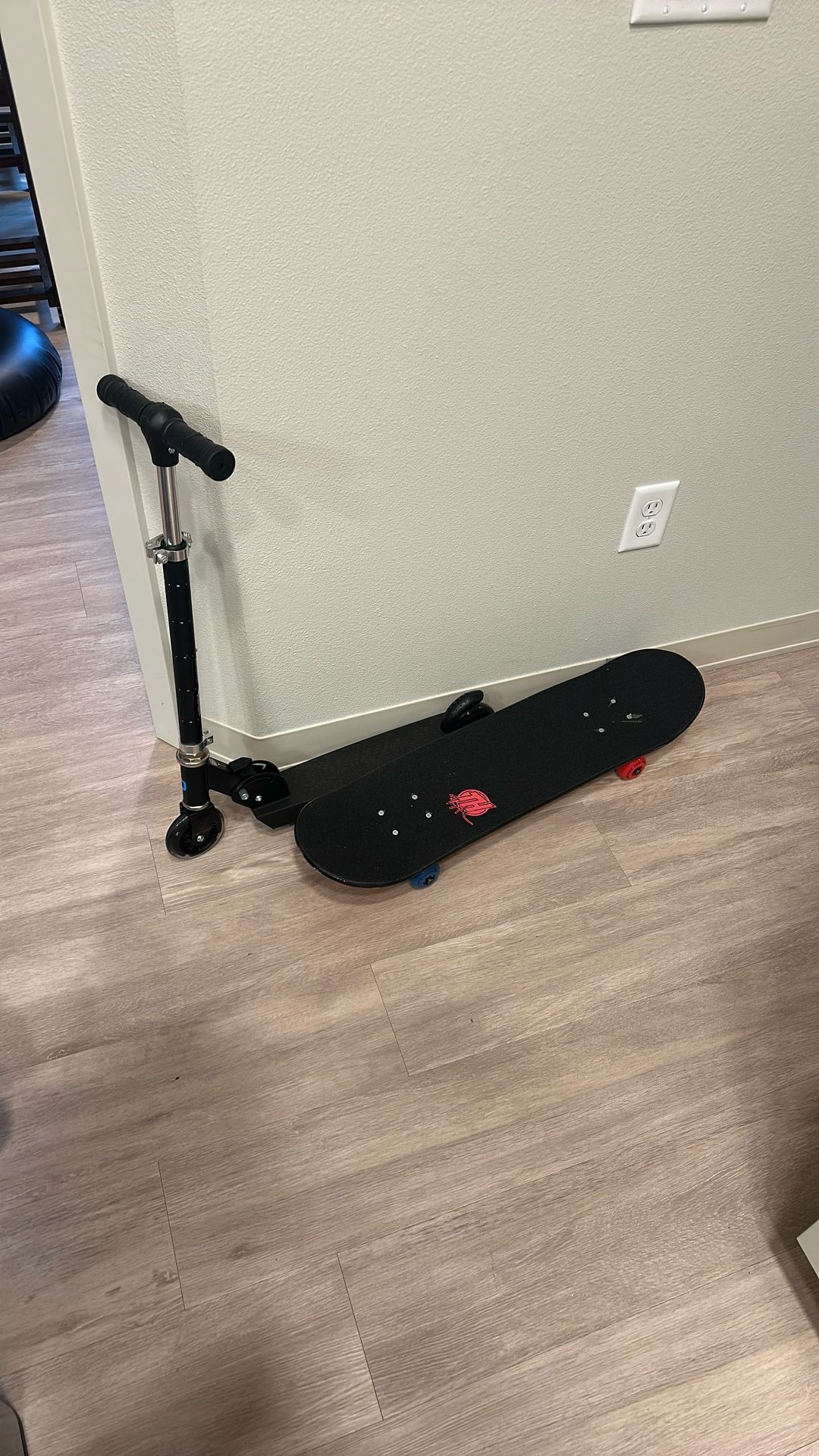 Scooter And Skateboard