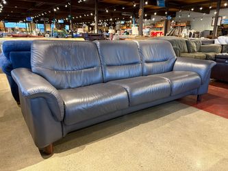 EKORNES Stressless Ergonomic Gray Leather 3-Seater Manual Reclining Sofa