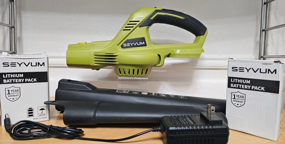 SEYVUM Leaf Blower, 20V Cordless Leaf Blower with 2 X 2.0 Ah Battery -L9