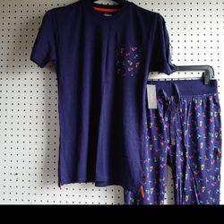 Hawke & Co Pajama 2 Pieces Set Short Sleeve Print Luxe T-shirt & Joggers