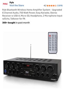 Pyle PTA62BT.5 6 Channel Audio Bluetooth Home Amplifier Receiver System