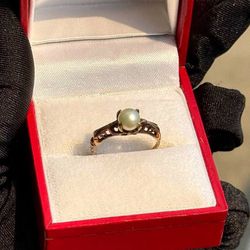 Jewelry 10k Gold 5.7mm Natural Pearl Vintage Art Deco Dragon Claw Ring sz 5.75