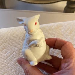 Ceramic Bunny With Red Eyes And Pink Nose 