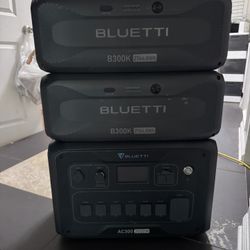 BLUETTI power station AC300 + 2 B300k battery packs