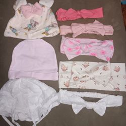 MOVING MUST GO ASAP  - MAKE OFFER  - INFANT GIRLS' HEADBANDS & HATS