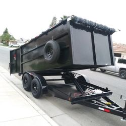 NEW DUMP TRAILER 12X8X4 HYDRAULIC SYSTEM,ROLLING TARP,SPARE TIRE,REMOTE CONTROL,EMERGENCY BRAKES TITLE IN HAND READY FOR WORK FOR SOME QUESTION TEXT M