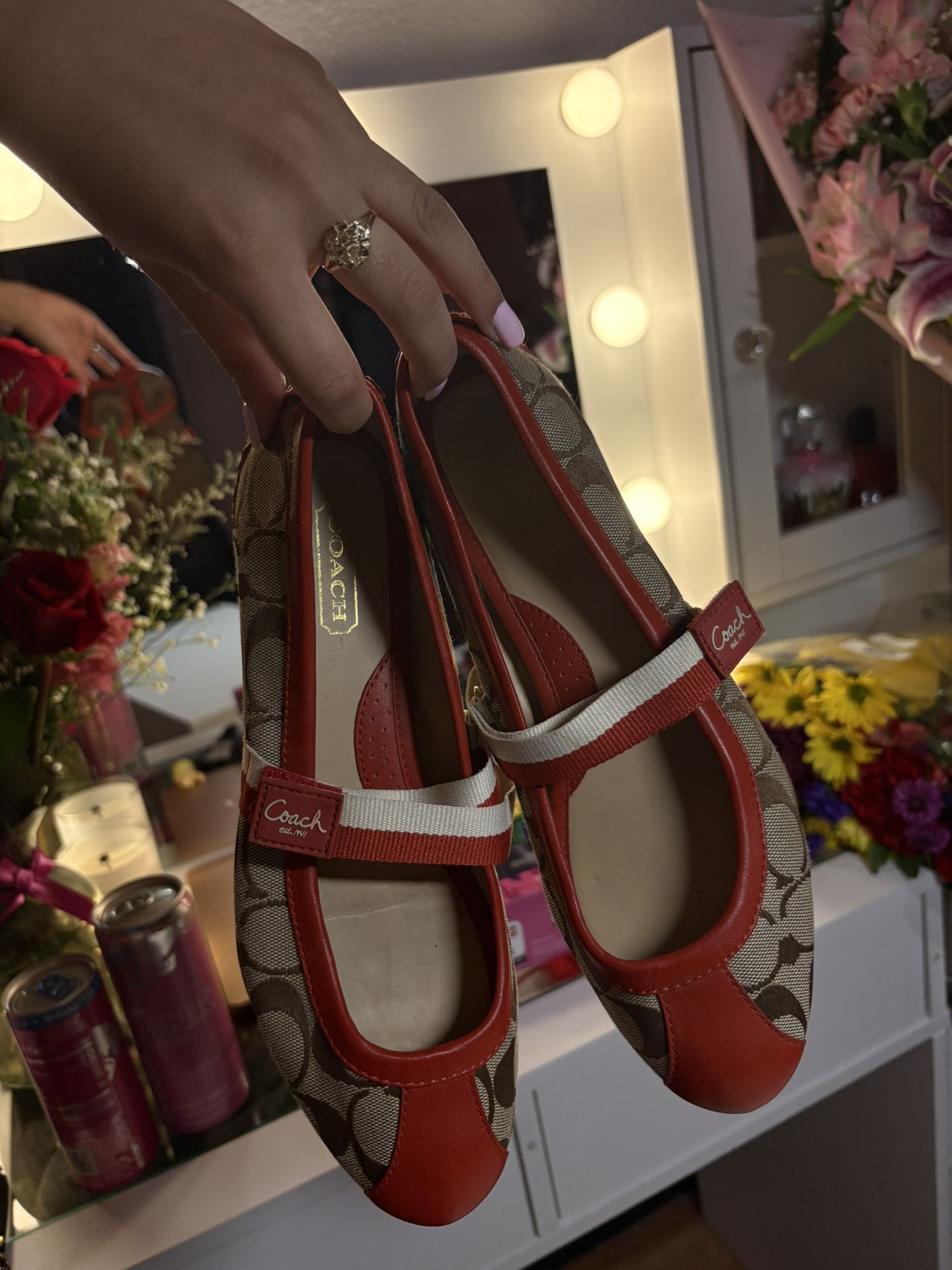 Vintage Coach Flats With Straps