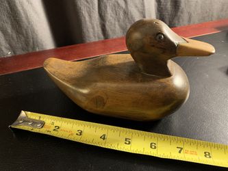 Small Duck Decoy Hand Carved Sculpture Art Antique 