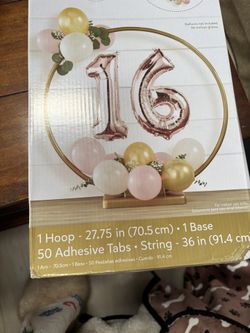 Balloon hoop with stand and 50 adhesive tabs