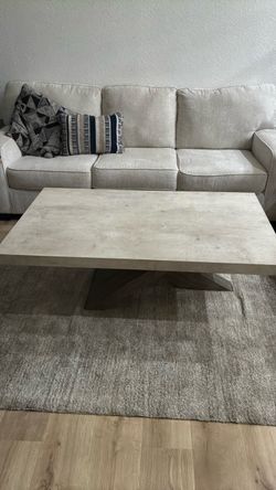 Light Gray Coffee Table with X-Base