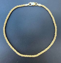 14k Yellow & White Over 925 Mooncut bracelet