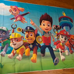 Paw Patrol Backdrop And Birthday Banner