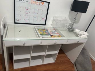Vanity with glass top