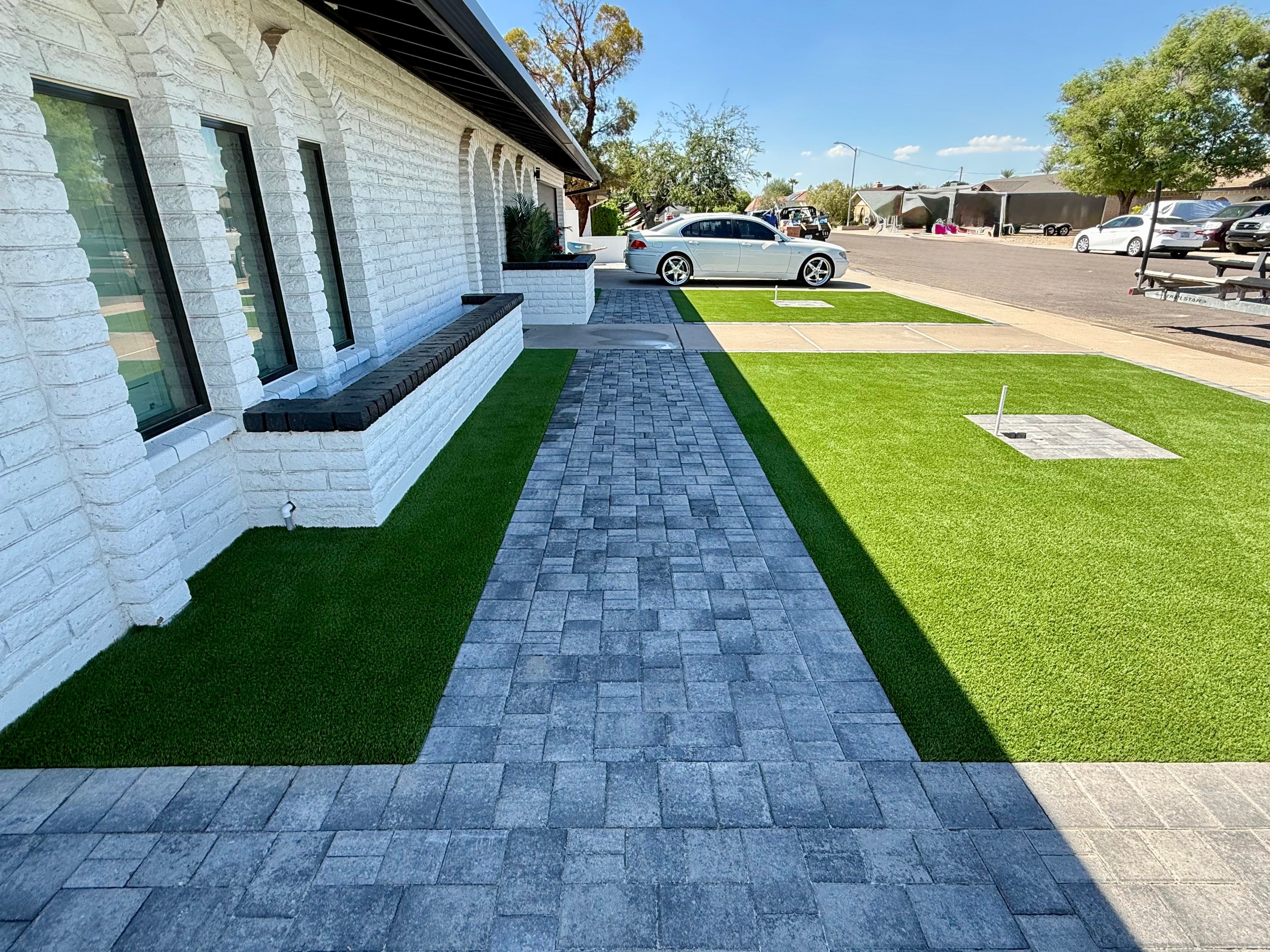 Turf, Pavers, Fire-pits, Putting Greens, BBQs, Wall, Travertine, Full Remodels