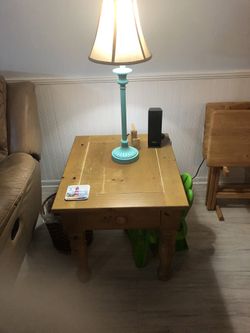Two solid wood and tables