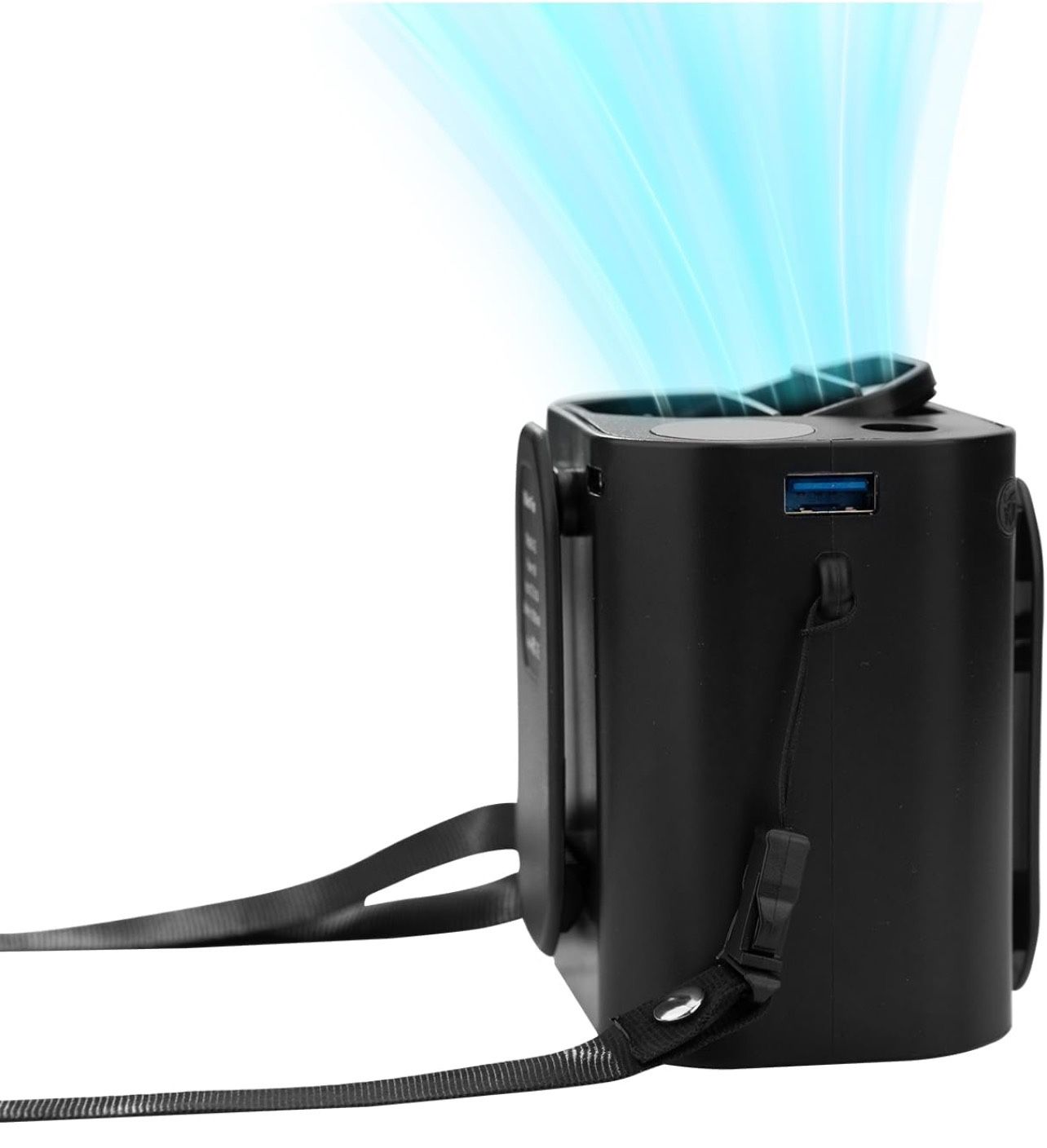 Protable Fan Rechargeable, 15000 mAh Battery Operated, Personal Waist Wearable Cooling Fan with Light, Max 15H Working Time, 3 Speeds 9000RPM Srtong A