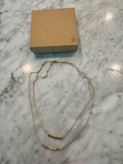 NWT Jill Michael Gold Elliot Pre-Layered Bar Necklace New In Box Minimalist