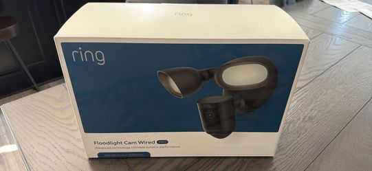 NEW SEALED Ring Floodlight Cam Wired Pro – 2K HDR, 3D Motion Detection – Black