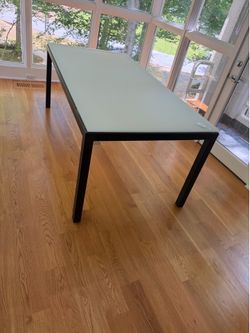 Room & Board - Parsons Etched  Frosted Glass Table Can Deliver