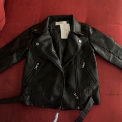 Brand New Toddler Black Faux Leather Jacket