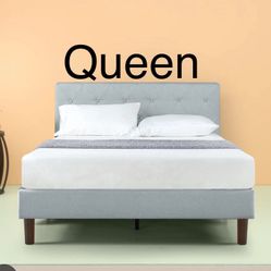 BEAUTIFUL UPHOLSTED QUEEN BED NEW