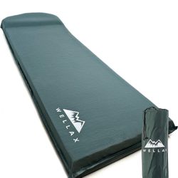 WELLAX Sleeping Pad - Foam Camping Mats, Fast Air Self-Inflating Insulated Durable Mattress for Backpacking, Traveling and Hiking - Ultrathick All-Wea