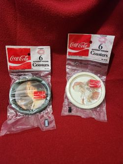Coca Cola Collectors 1983 Tin Coaster Sets Never Opened