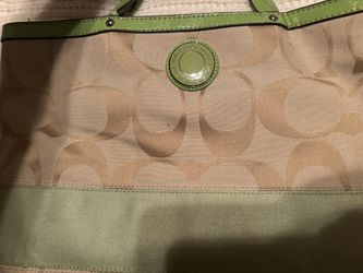 New COACH bag Green And Tan