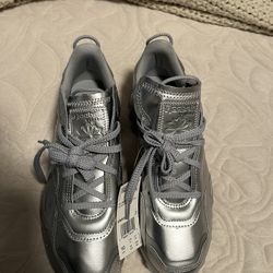 Reebok classic Leather Cardi B Silver Metallic Women size 10