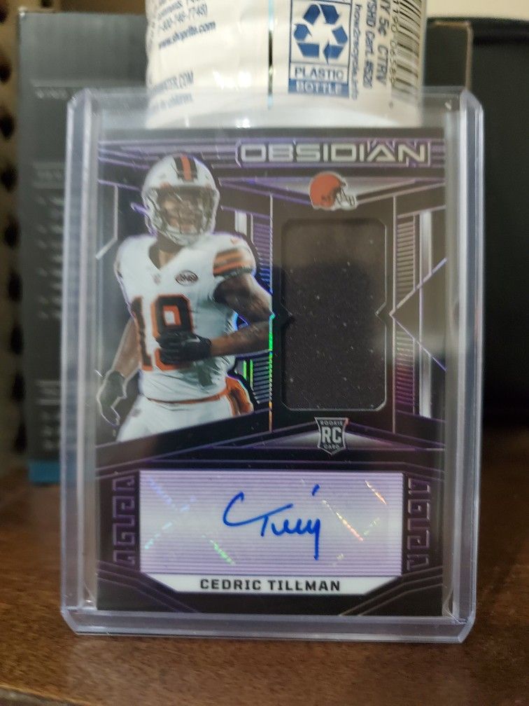 2023 Panini Obsidian purple Cedric Tillman AUTO Jersey RC SP #/75 Browns Rookie