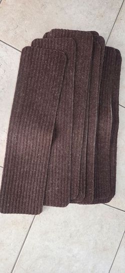 Carpet Stair Treads for Wooden Steps, 15 Pack, 8" x 30", Brown Stripe