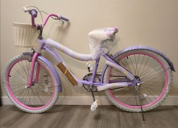 20/24 Inch Girls Bike with Basket, Age 6-14, Purple