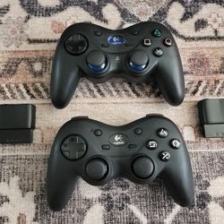 PS2 Logitech Wireless Controllers w/ Dongles
