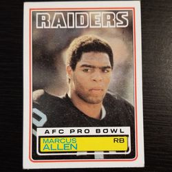 1983 Topps Marcus Allen ROOKIE CARD AFC Pro Bowl