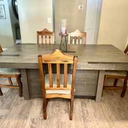 Grey Rustic Farmhouse Dining room Table