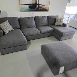 Edenfield  3pc Raf Charcoal  Sectional, Furniture Couch Livingroom Sofa 