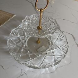 Vintage Mikasa Crystal 2 Tier