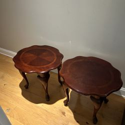 Two Beautiful Wood End Tables 