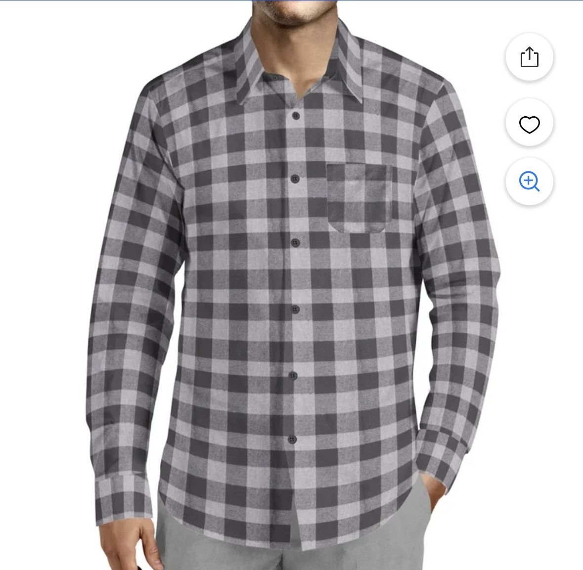 Visive Plaid Shirt Men Cotton Streetwear Cardigan Black Gray New 2X-L