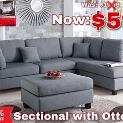 Sectional With Ottoman (limited Time Offer $599.99)