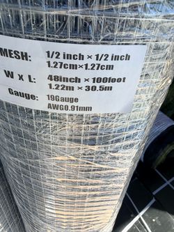$115 a roll Galvanized Welded Wire Mesh Roll 48" x 100ft