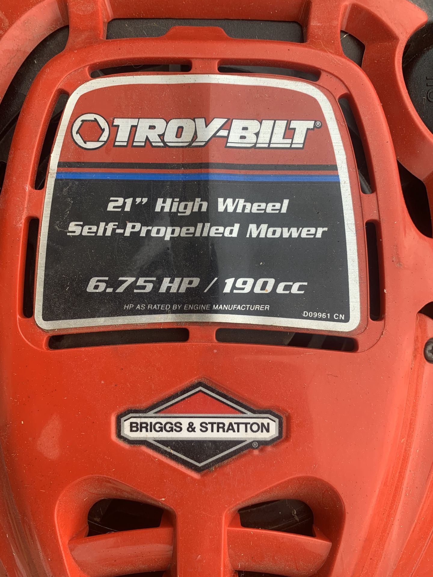 Troy-Bilt 21” Self-Propelled lawn mower